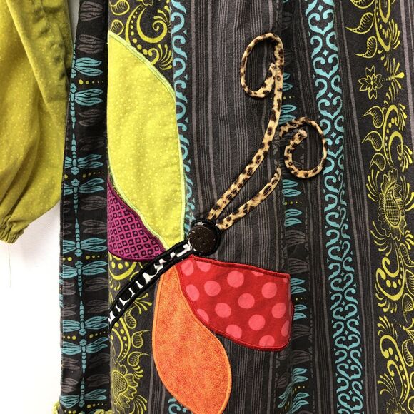 La Jenns Girls Dragonfly Long Sleeve Printed Green Dress Size 10 Cluttercore - Picture 4 of 11